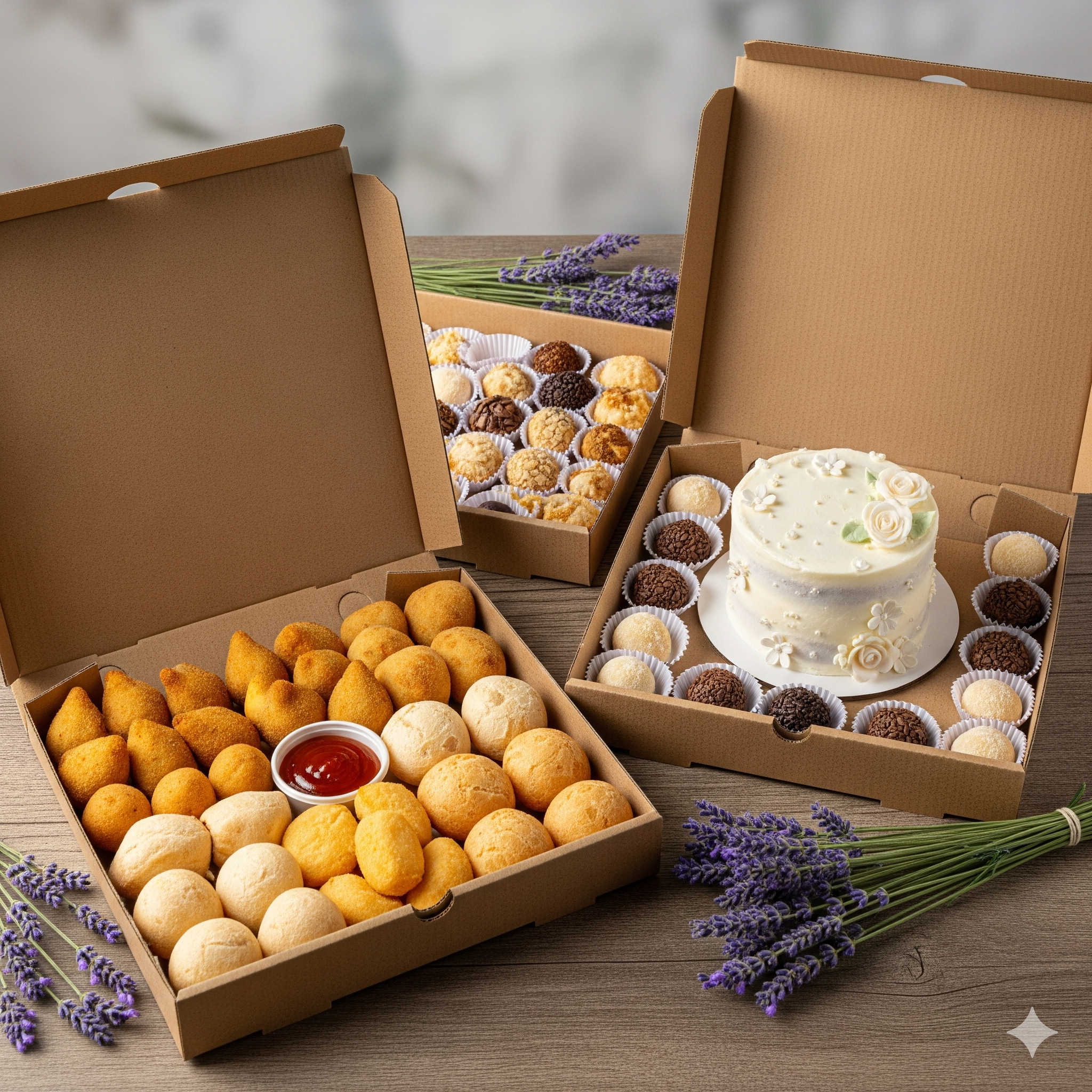 A custom cake and appetizer platters